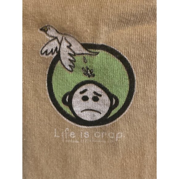 VTG Life Is Crap Top T Shirt Tee SS No Smoking Gold Men XL - Picture 4 of 8